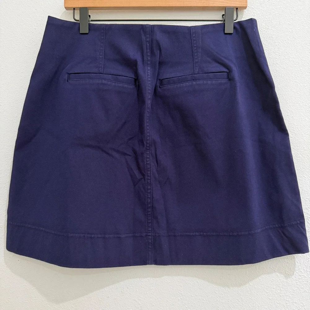 NEW Spanx Stretch Twill Mini Skirt Lapis Blue 21056R Womens Large‎ NWT